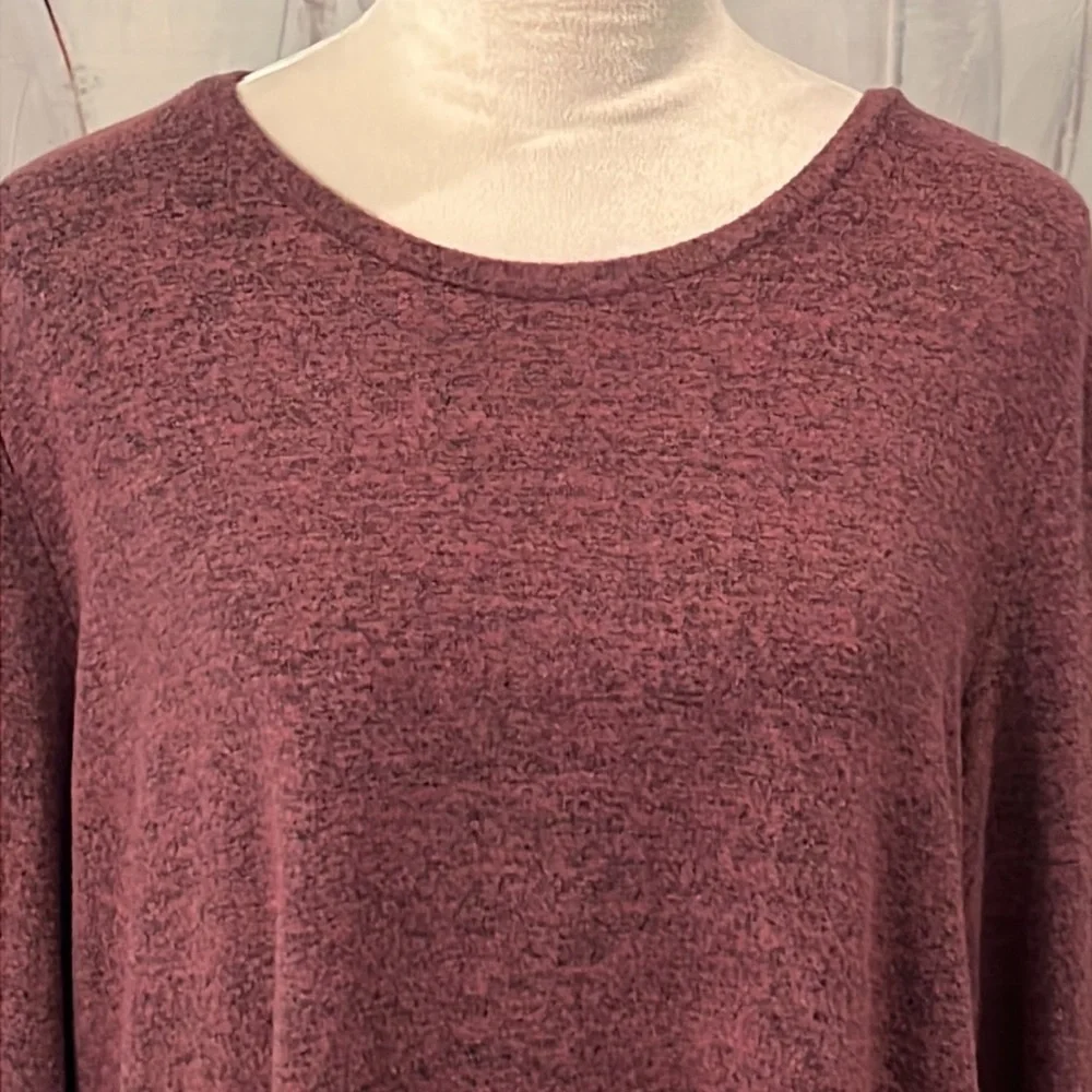 Lucky Brand Super Soft Burgundy Bell Sleeve Sweater, XL